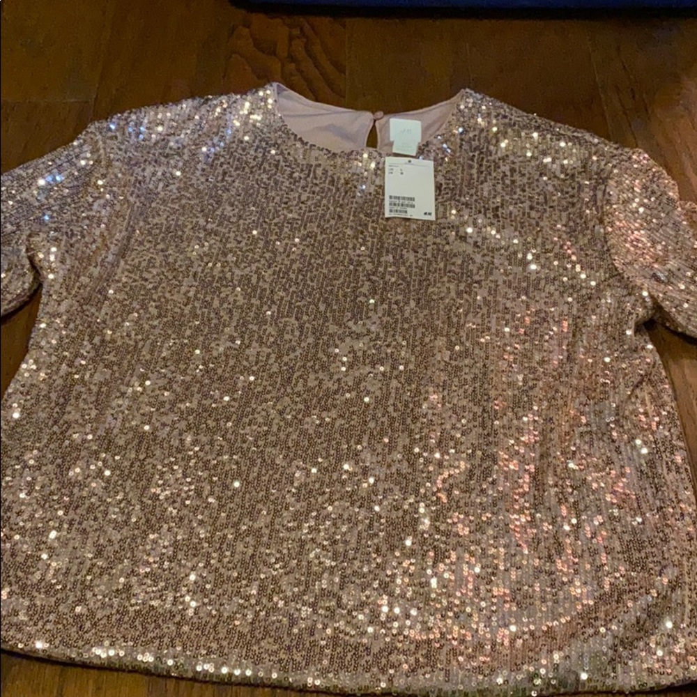 H and M sparkly top